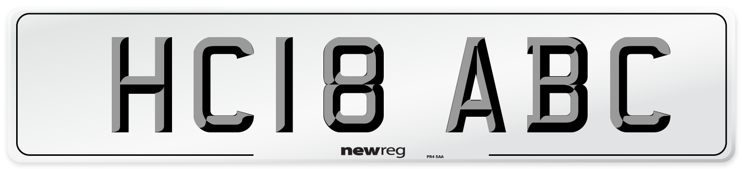 HC18 ABC Number Plate from New Reg